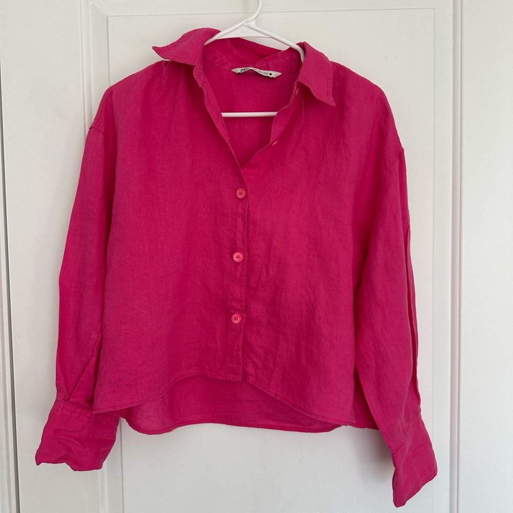 Zara Fuchsia Button-Down Shirt